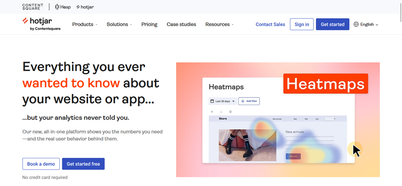 UX Design tool for heatmaps - hotjar